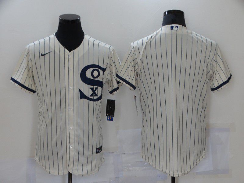 Men Chicago White Sox Blank Cream stripe Game Nike 2021 MLB Jersey->chicago white sox->MLB Jersey